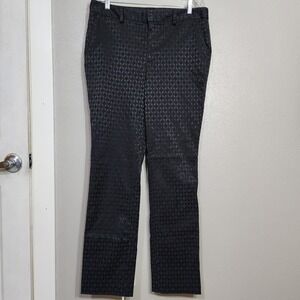 Lands End Pants Women's Size 14 Black Geometric Print Straight Leg Chino Fit‎ 2